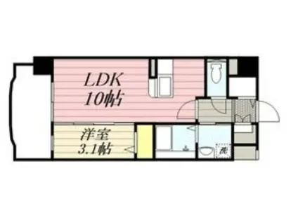 西鉄天神大牟田線 井尻駅 徒歩5分 12階建 築3年(1LDK/12階)の間取り写真