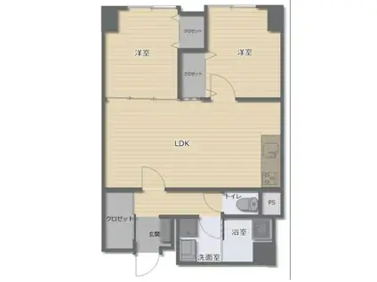 グルーリャ大和(2LDK/1階)の間取り写真