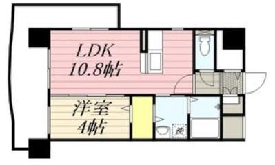 EL COCO 六ツ角(1LDK/8階)の間取り写真