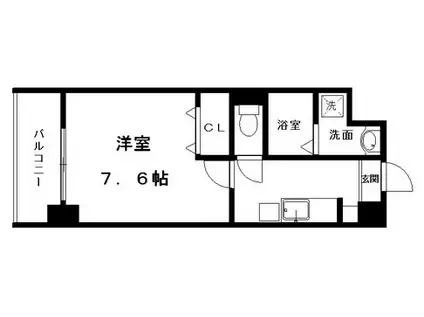 アンビシャス江崎(1K/4階)の間取り写真