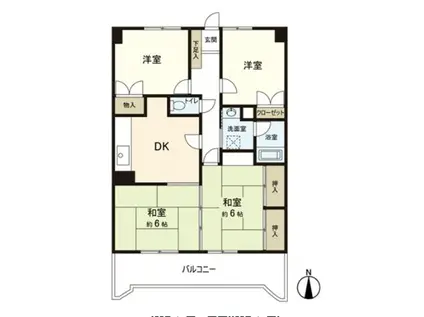 ホワイトコーポ大谷(4DK/5階)の間取り写真