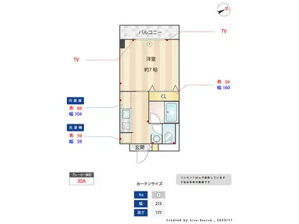 コーポ金鈴(1K/3階)の間取り写真