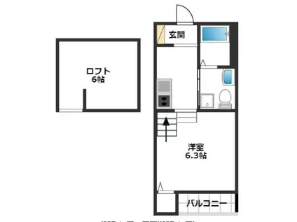 FLATS博多南(1SK/1階)の間取り写真