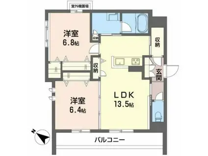 S-ROOM曰佐(2LDK/3階)の間取り写真