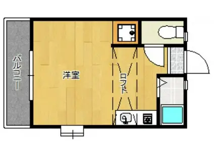 サウスウイング(ワンルーム/1階)の間取り写真