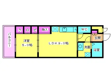 リブリ・アイリス諸岡(1LDK/1階)の間取り写真