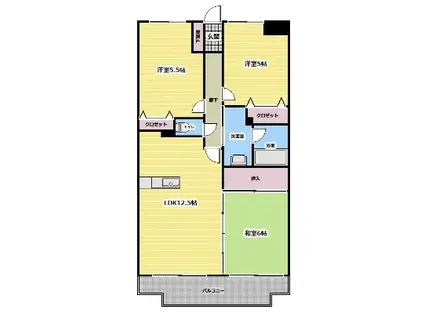 コンダクトヴィレッジ春日南(3LDK/6階)の間取り写真