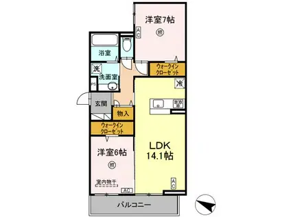 D-ROOM KAWAZOE(2LDK/3階)の間取り写真