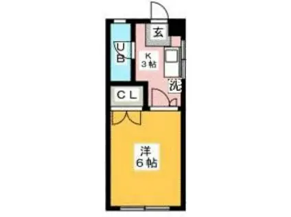 アルテハイム井尻B(1LDK/1階)の間取り写真