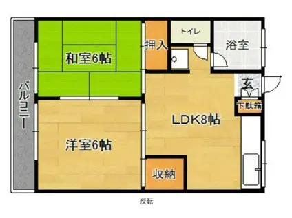 松尾ビル(2LDK/2階)の間取り写真