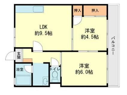 アミ春日原(2LDK/2階)の間取り写真