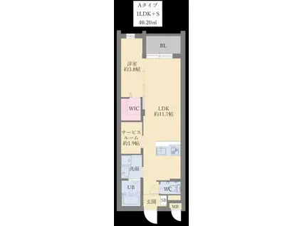 LIFEFIELD曰佐(1SLDK/1階)の間取り写真