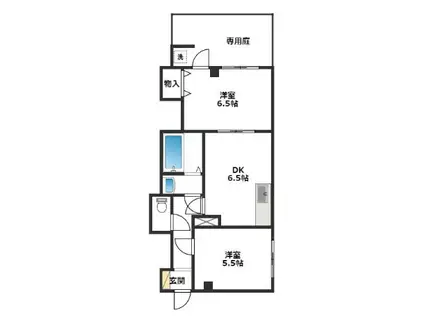 ケイワイコーポ(2DK/1階)の間取り写真