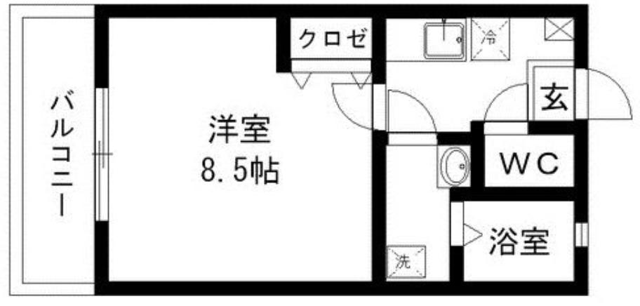 クレフラスト三宅(1K/2階)の間取り写真