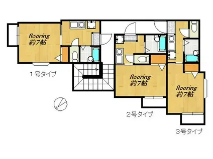 SKコート竹下(1K/1階)の間取り写真