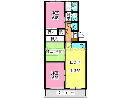 レークサイドパーク(3LDK/3階)の間取り写真