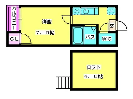センドック井尻(1K/1階)の間取り写真