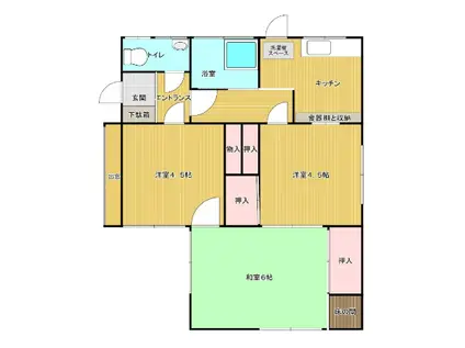 西鉄天神大牟田線 大橋駅(福岡) 徒歩18分 1階建 築66年(3K)の間取り写真