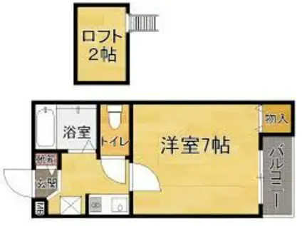 サンコート野多目(1SK/2階)の間取り写真