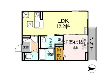 D-ROOM南福岡(1LDK/1階)の間取り写真
