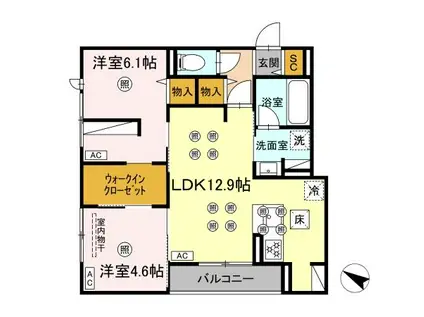 GRANDVALLEY 博多(2LDK/1階)の間取り写真