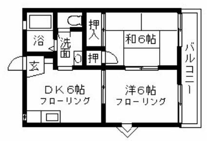 ボヌール・ブン弥生(3DK/2階)の間取り写真