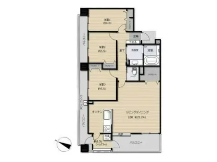 クレアールガーデンズ春日(3LDK/2階)の間取り写真