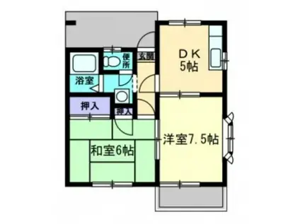 IT′S那珂川Ⅲ(2DK/1階)の間取り写真