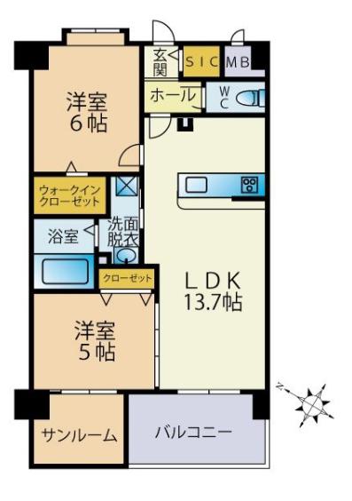 ETERUNO(2SLDK/3階)の間取り写真