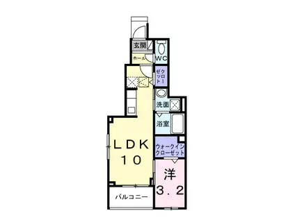 グランスイート横手南(1LDK/1階)の間取り写真
