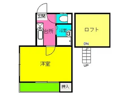 ル・クール高宮(1K/1階)の間取り写真