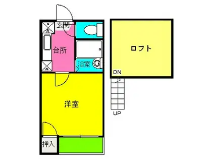 アクアフレスカ博多(1K/2階)の間取り写真