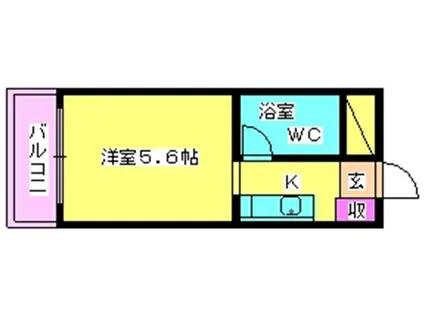 ラフォーレ山本(1K/4階)の間取り写真