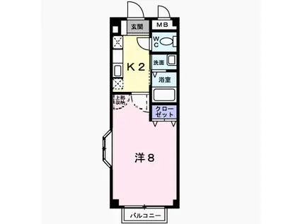 フローラセゾン(1K/2階)の間取り写真