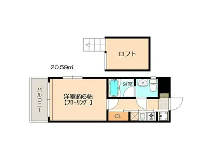 エステートモア諸岡(1K/4階)の間取り写真