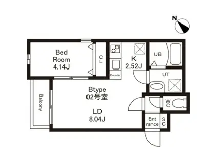 CHERIM南福岡V(1LDK/2階)の間取り写真