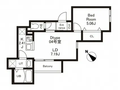 CHERIM南福岡V(1LDK/1階)の間取り写真