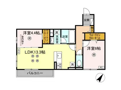 D-ROOM板付(2LDK/2階)の間取り写真