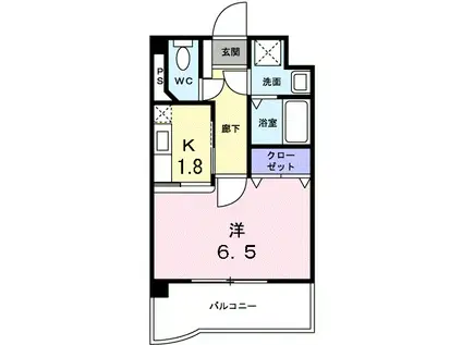 リバーサイド仲畑(1K/4階)の間取り写真