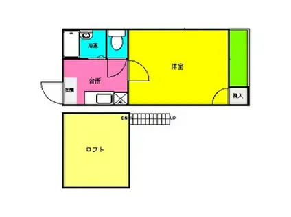 MYC野間(1K/2階)の間取り写真