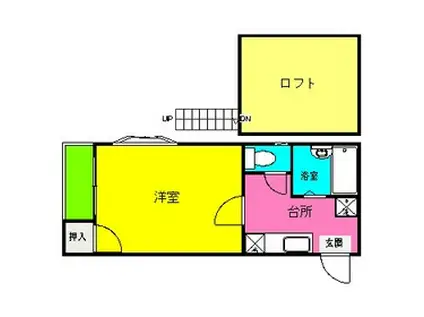 スクエア多賀(1K/2階)の間取り写真