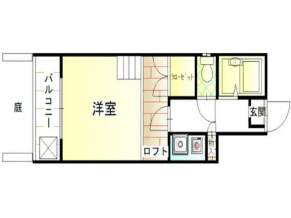 レオパレス曰佐2(1SK/1階)の間取り写真