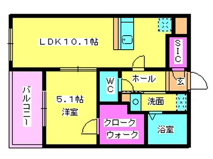 メゾン・ド・リジェール(1LDK/5階)の間取り写真