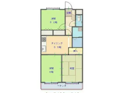 皿山ビル(3DK/3階)の間取り写真