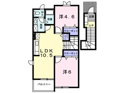 フォレストハイム(2LDK/2階)の間取り写真