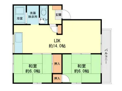 ファミールライト(2LDK/2階)の間取り写真