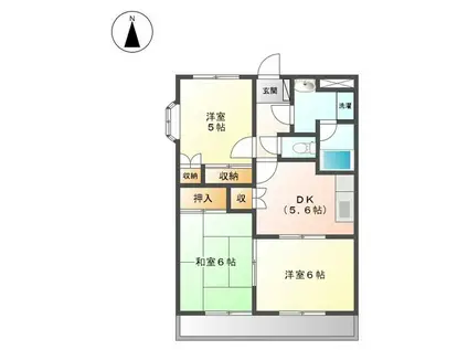 アミューズベアーⅡ(3DK/2階)の間取り写真