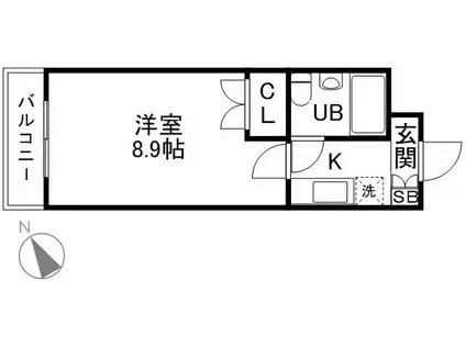 ジュネスドミール(1K/3階)の間取り写真