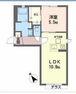 シャーメゾン原町(1LDK/1階)の間取り写真