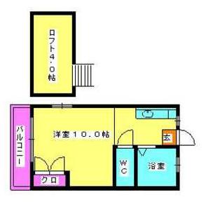 シティベール井尻C(ワンルーム/2階)の間取り写真